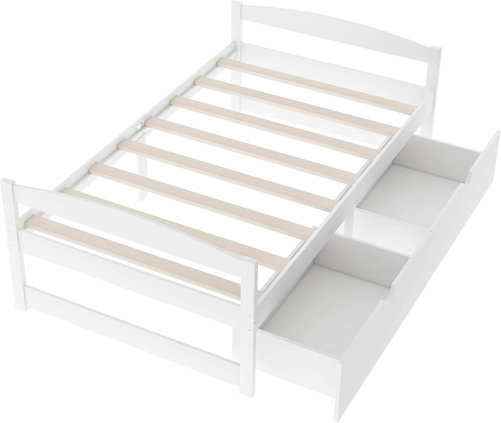Merax Multifunctional Wood Daybed with Drawers Sofa Storage Bed with Headboar...