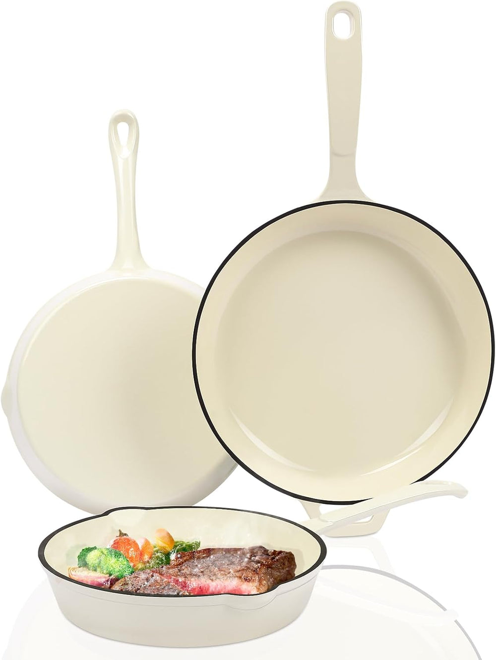 Hisencn Enameled Cast Iron Skillet Set