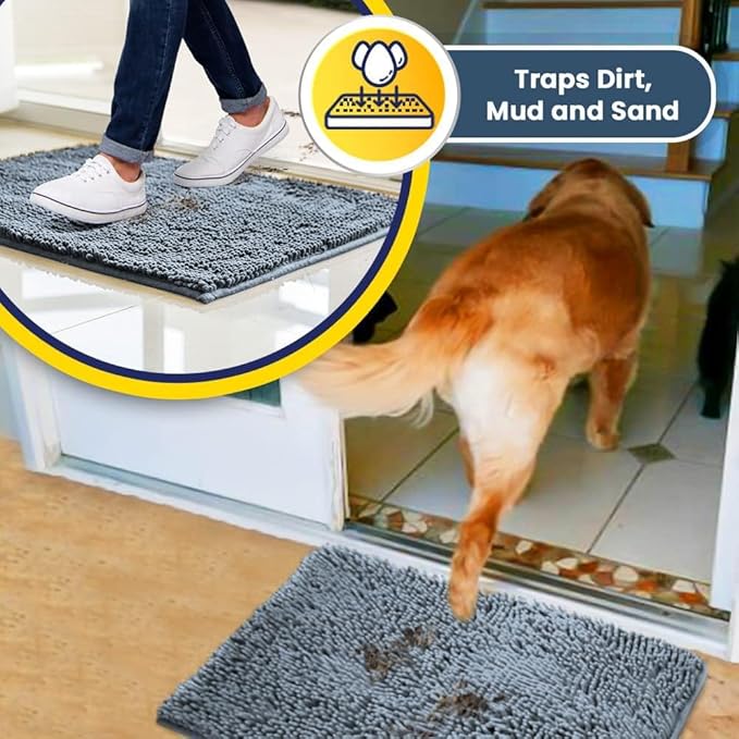 Muddy Mat® | Super Absorbent Door Mat Indoor, Microfiber Quick Dry Chenille