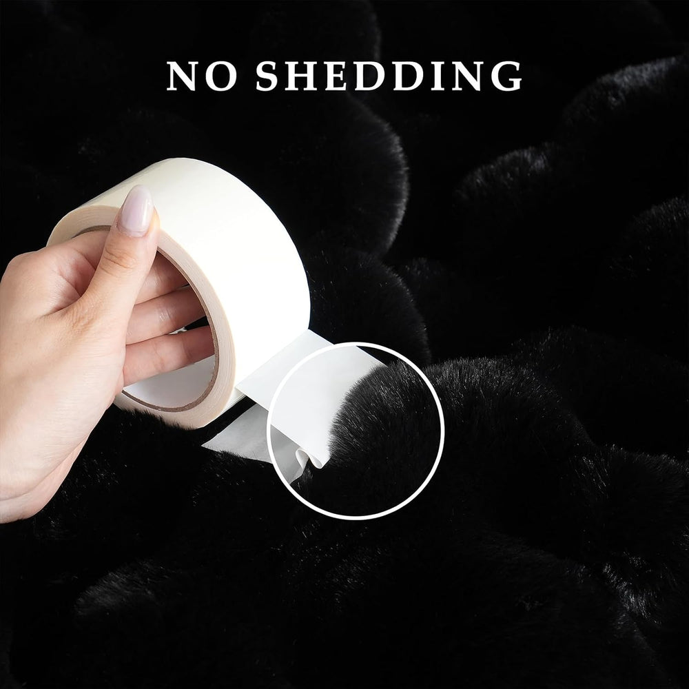 BENVWE Faux Fur Throw Blanket for Couch - Thickened Fluffy Soft Bubble Blanke...