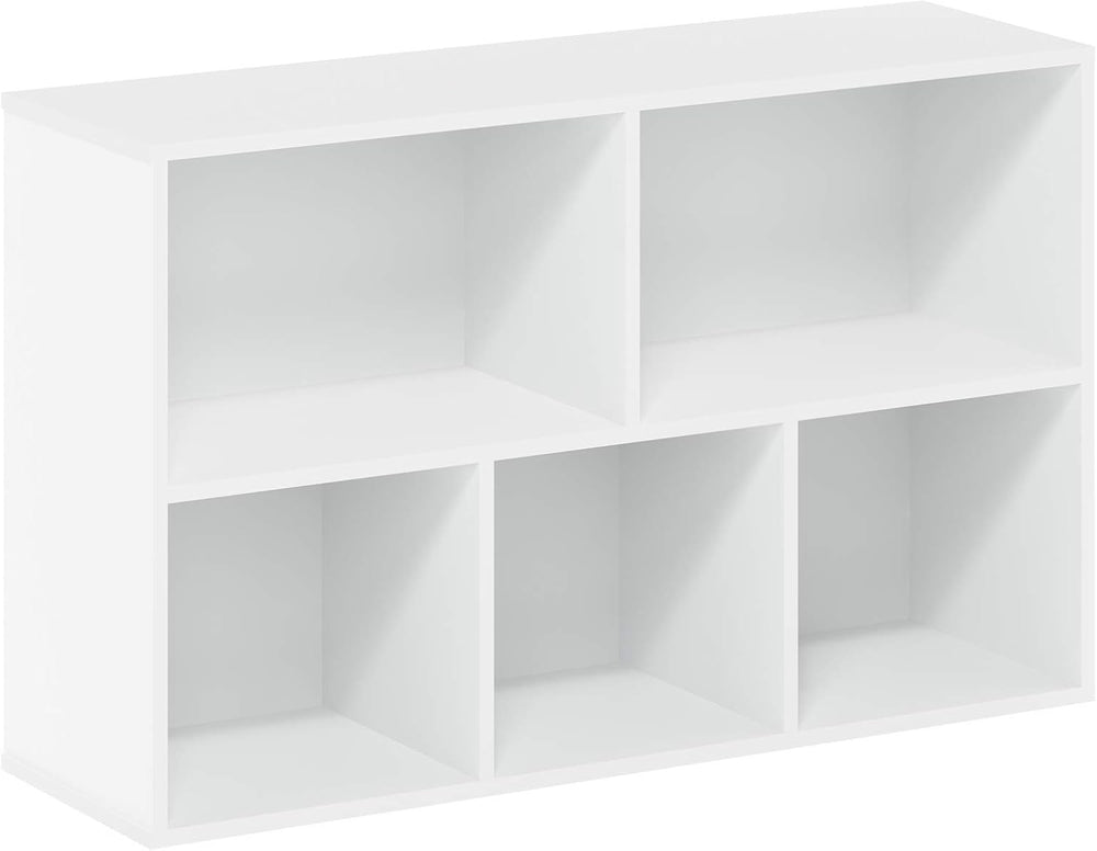Furinno LUDER Book Shelf, 5-Cube Bookshelf, Reversible Bookcase, 9.4 x 19.5 x...