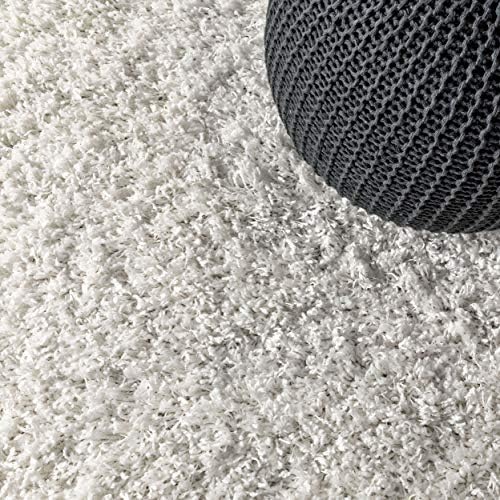 JONATHAN Y Mercer Shag Plush White Indoor Area Rug, 8x10, Transitional, Moder...