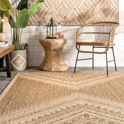 nuLOOM Landry Brown Geometric Indoor/Outdoor Area Rug, 8' x 10'