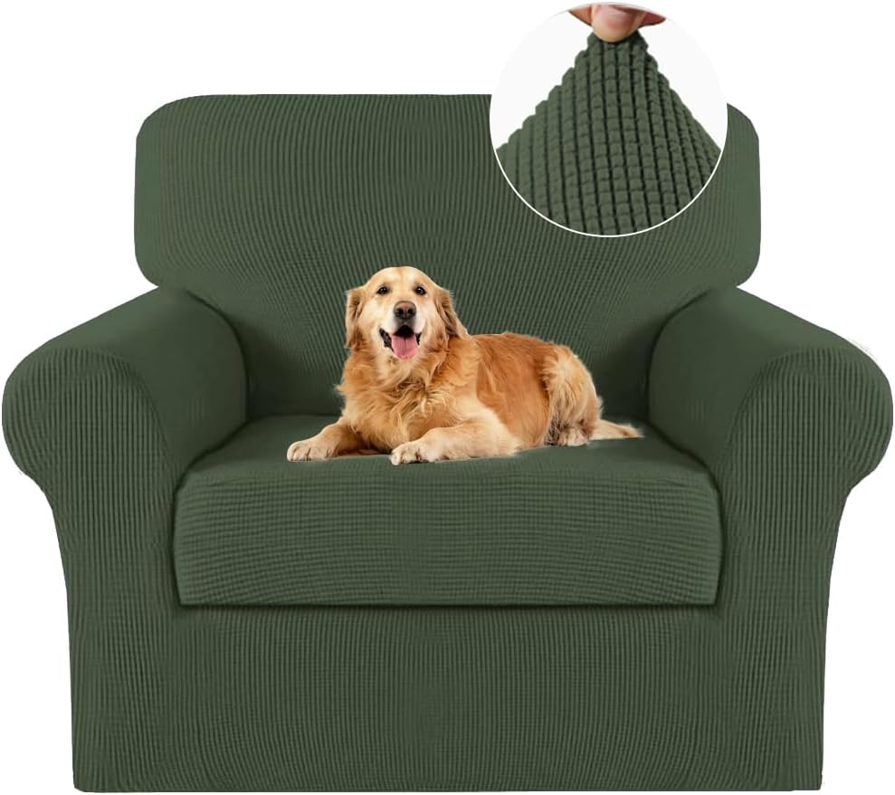 Turquoize 2 Piece Chair Covers Chair Slipcovers for Living Room Armchair Sofa...