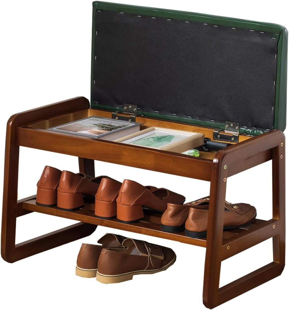 latifolia Shoe Rack Bench, Entryway Shoe Bench with Cushion, Flip-Open Storag...