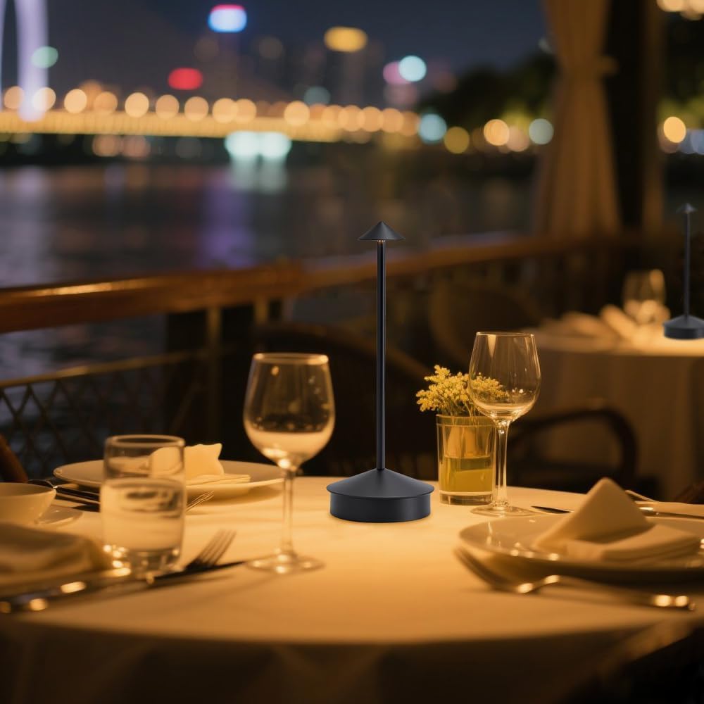 EJQ 2 Pack LED Cordless Table Lamp, Portable 6000mAh Rechargeable, Touch Cont...
