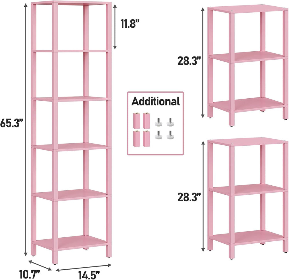 TUTOTAK Bookshelf, 6-Tier Tall Narrow Book Shelf for Small Space | 10.7 x 14....