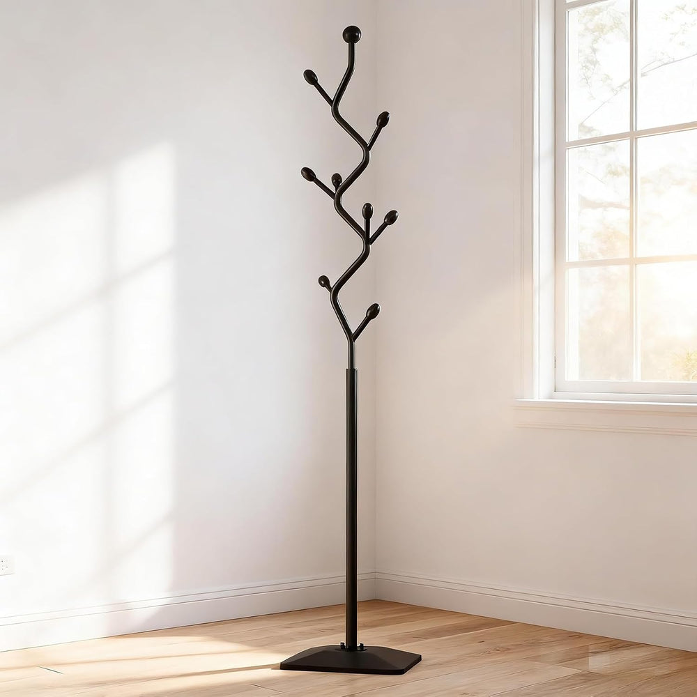 Tree-shaped coat rack stand,Metal coat tree with 8 Hooks and sturdy cast iron...