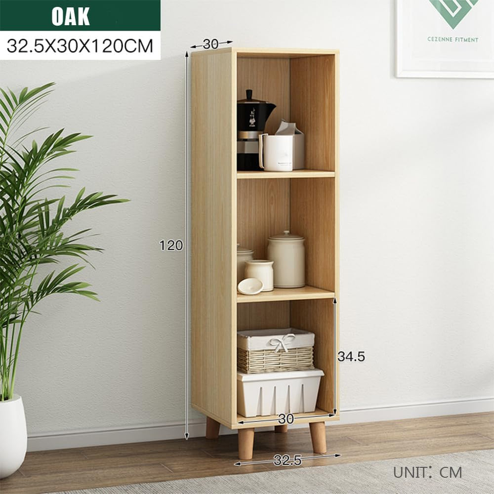 IOTXY Open Cube Low Bookcase - 3-Tier Freestanding Storage Display Cabinet Or...