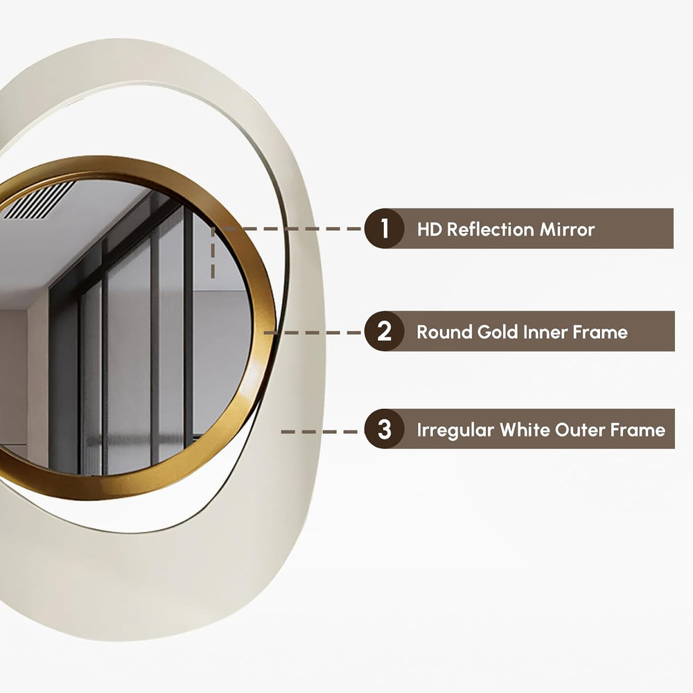 homary Geometry Decorative Wall Mirror Modern 23.6" Large Irregular Wall...