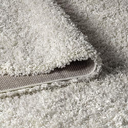 JONATHAN Y Mercer Shag Plush White Indoor Area Rug, 8x10, Transitional, Moder...