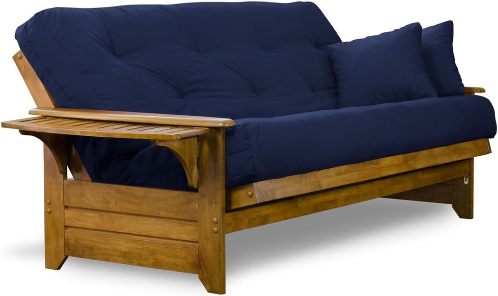 Brentwood Tray Arm Full Size Wood Futon Frame - Heritage Finish