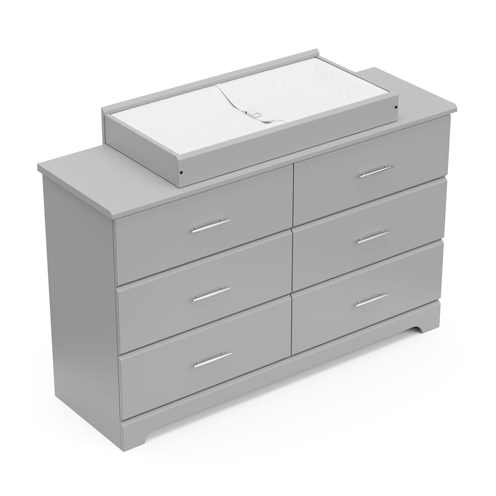 Storkcraft Brookside 6 Drawer Dresser, Pebble Gray