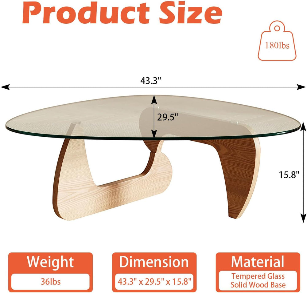 Modern Coffee Table for Living Room and Small Spaces, 43.3" x 29.5"...