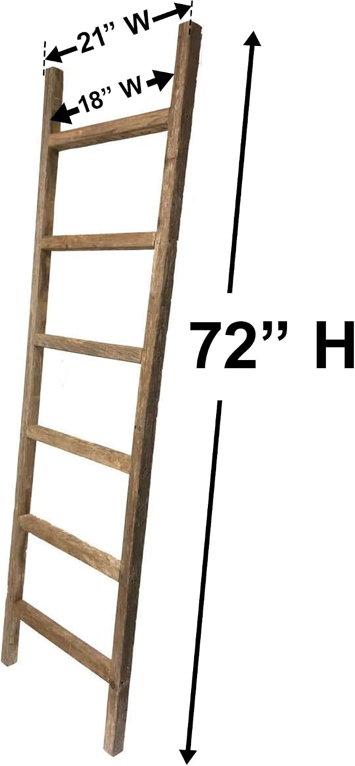 BARNWOODUSA Rustic Farmhouse Decorative Ladder, 72x21x1.63, White Wash | Come...