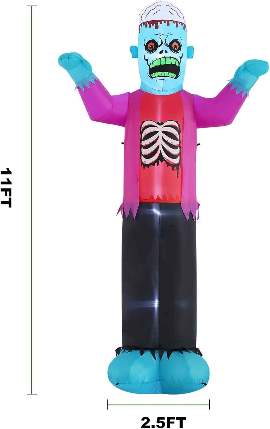12ft Blue Zombie Halloween Inflatable Outdoor Decoration, Courtyard Decoratio...