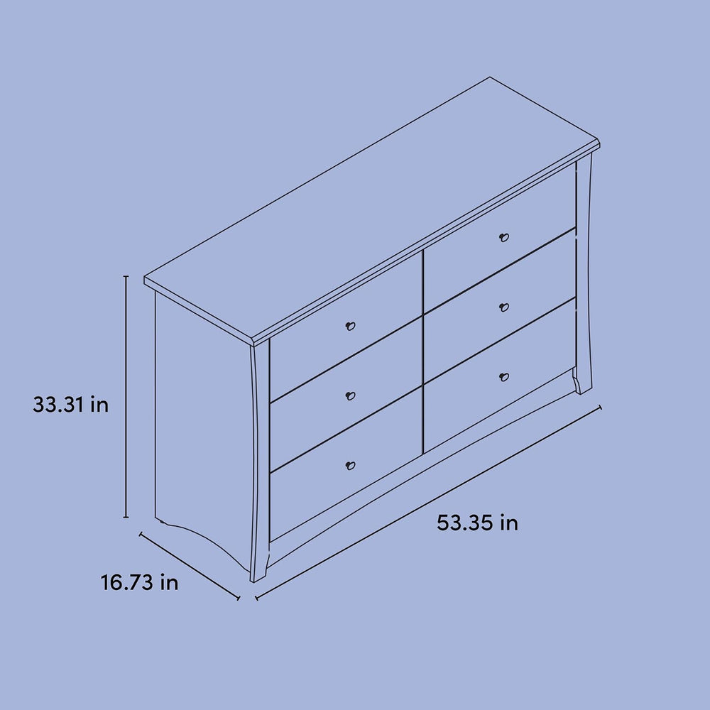 Storkcraft Crescent 6-Drawer Dresser, Pebble Gray