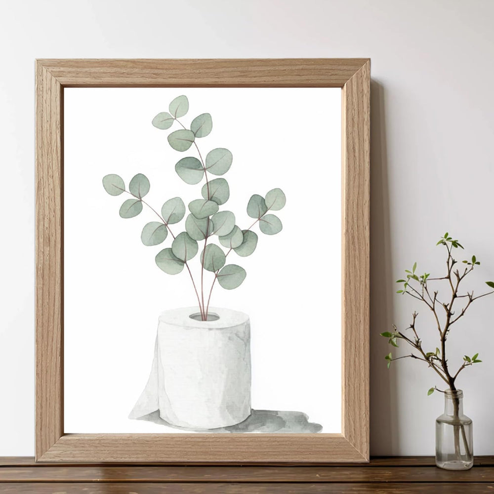 Sage Green Bathroom Wall Decor Framed Plant Print Botanical Bathroom Wall Art...