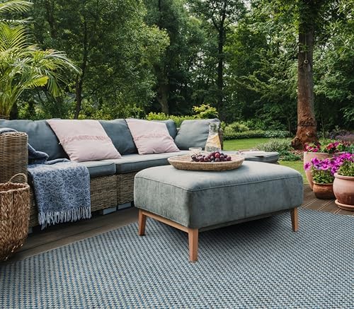 SAFAVIEH Courtyard Collection 8' x 11' Blue/Grey CY8653 Indoor/ Outdo...