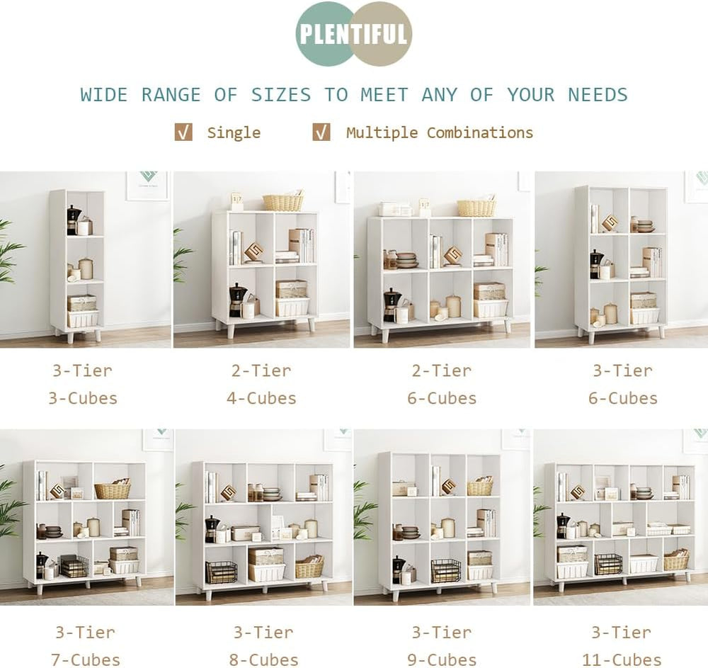 IOTXY Open Cube Low Bookcase - 2-Tier Freestanding Storage Display Cabinet Or...