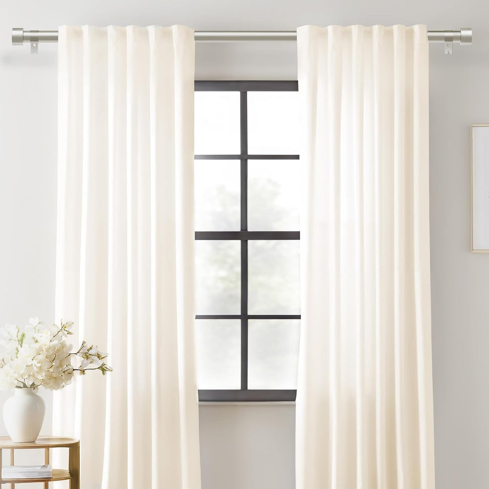 2 Pack Curtain Rods for Windows 28 to 48 Inch(2.3-4ft), 1 Inch Brushed Nickel...