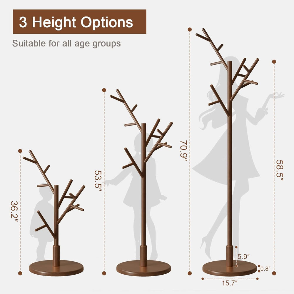 Muwuele Coat Rack, Solid Wood Coat Rack Freestanding With 12 Hooks, Coat Tree...