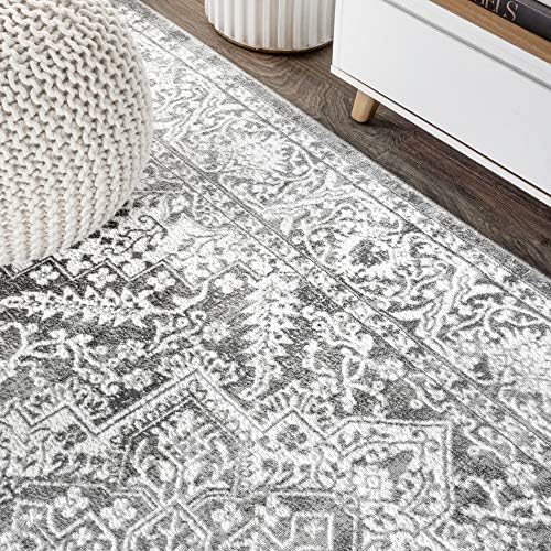 JONATHAN Y Modern Vintage Medallion Light Gray Indoor Area Rug, 8x10, Country...