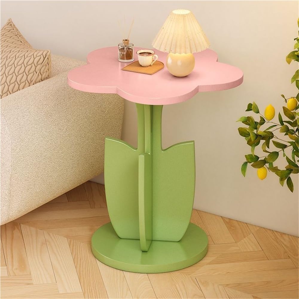 Flower Shape Side Table, Modern Creative Bedside Table, Multifunctional Coffe...