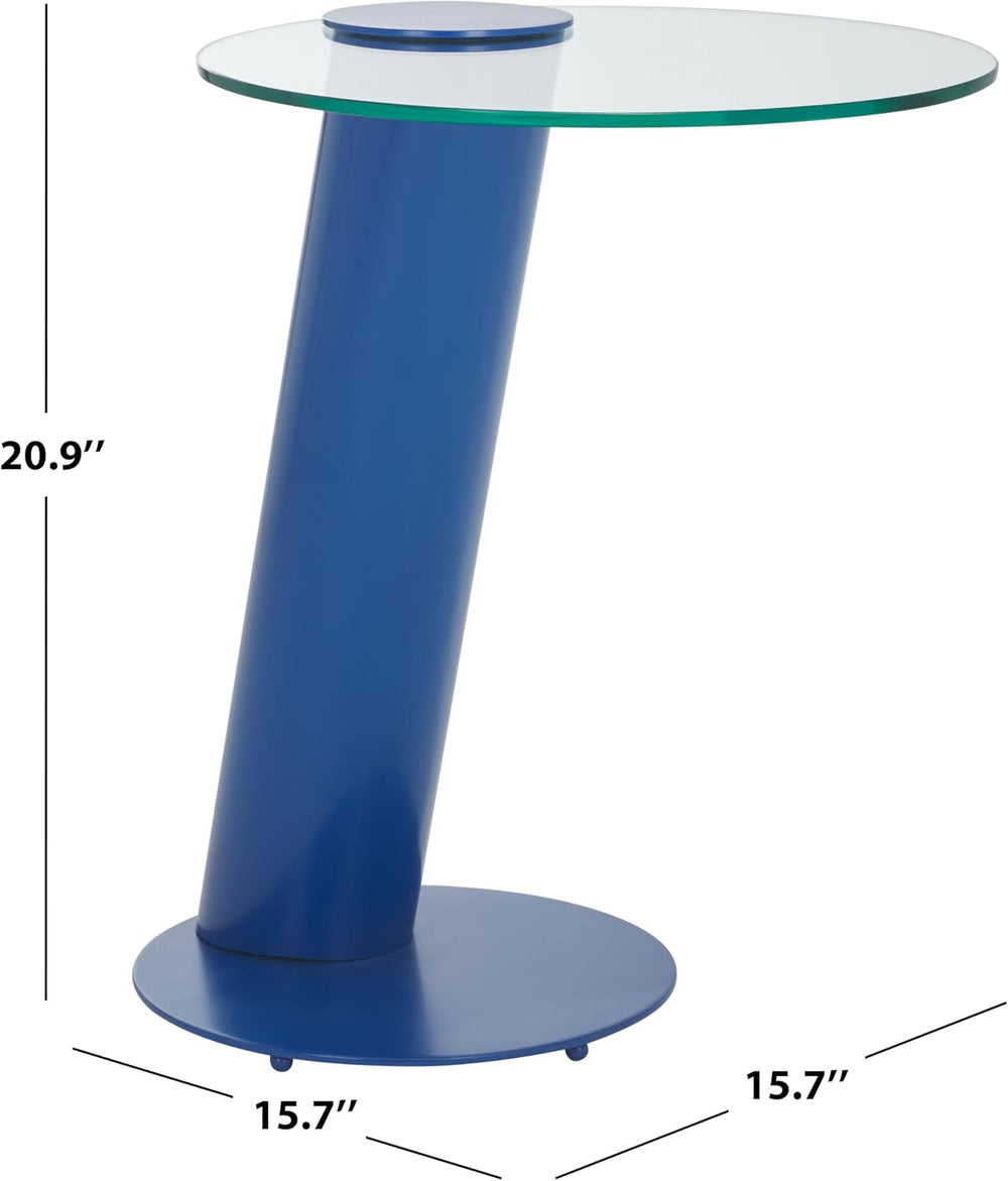 SAFAVIEH Couture Collection - Richardson Blue Metal Accent Table, Sculptural ...