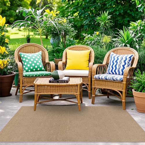 SHACOS 3x5 ft Faux Jute Woven Washable Rug