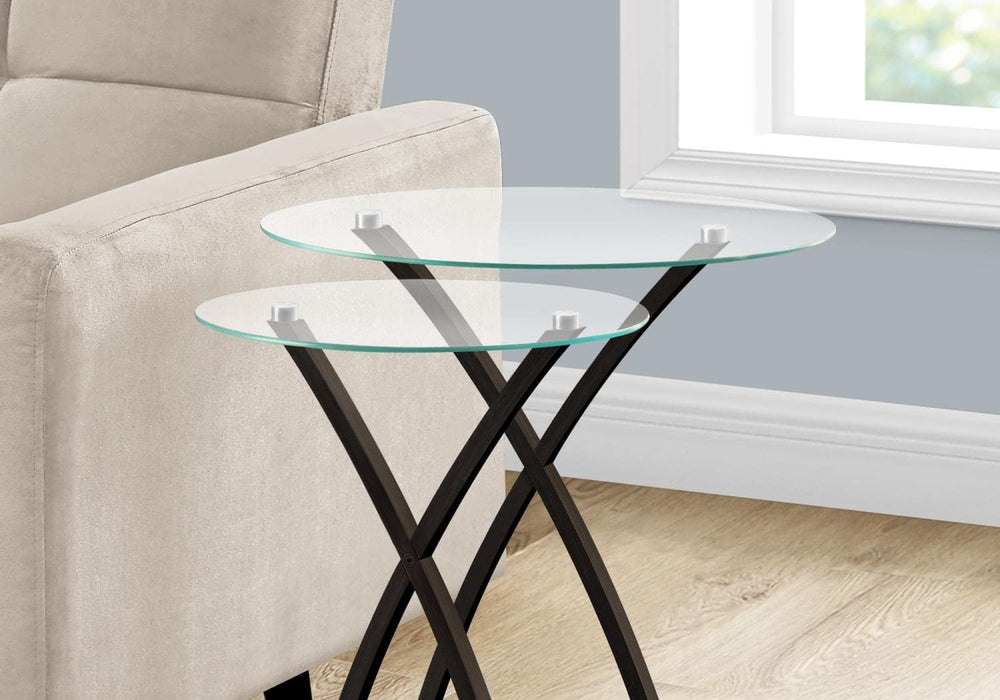 Monarch Specialties 2-Piece Bentwood Nesting Table Set, Cappuccino