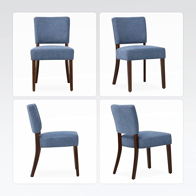 COLAMY Mid Century Modern Dining Chairs Set of 4, Upholstered Kitchen Chairs ...