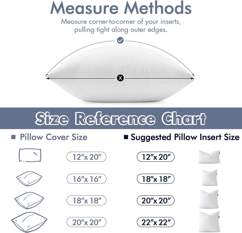 MIULEE 24x24 Euro Pillow Inserts, Set of 2 Feather Down Throw Pillows