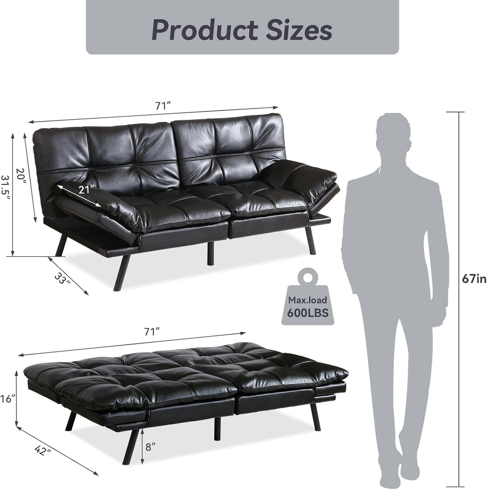 Hcore Multifunctional Futon Sofa Bed,Convertible Sleeper Futon Couch,Memory F...