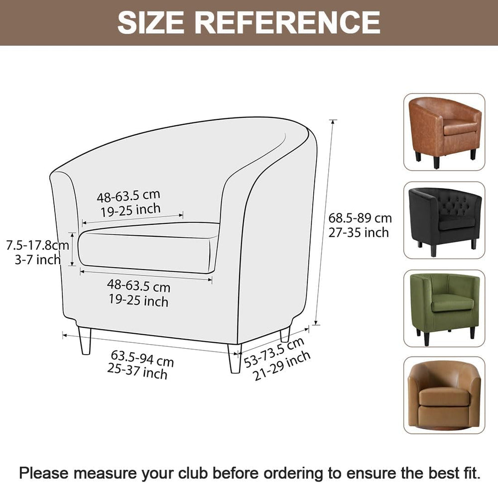 Velvet Club Chair Slipcover 2 Piece Swivel Barrel Chair Covers Slipcover Tub ...
