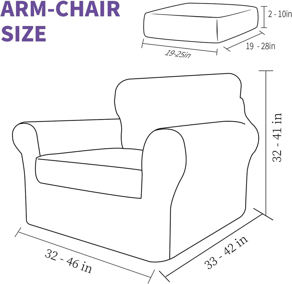 ZNSAYOTX 2 Piece Chair Covers for Living Room with Arms Anti Slip Super Stret...