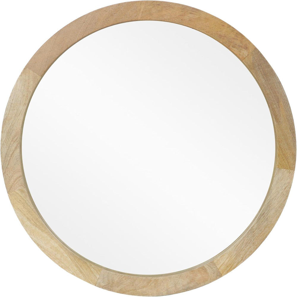 Christopher Knight Home Solis 23.50" H Round Wall Mirror, Mango Wood Wal...