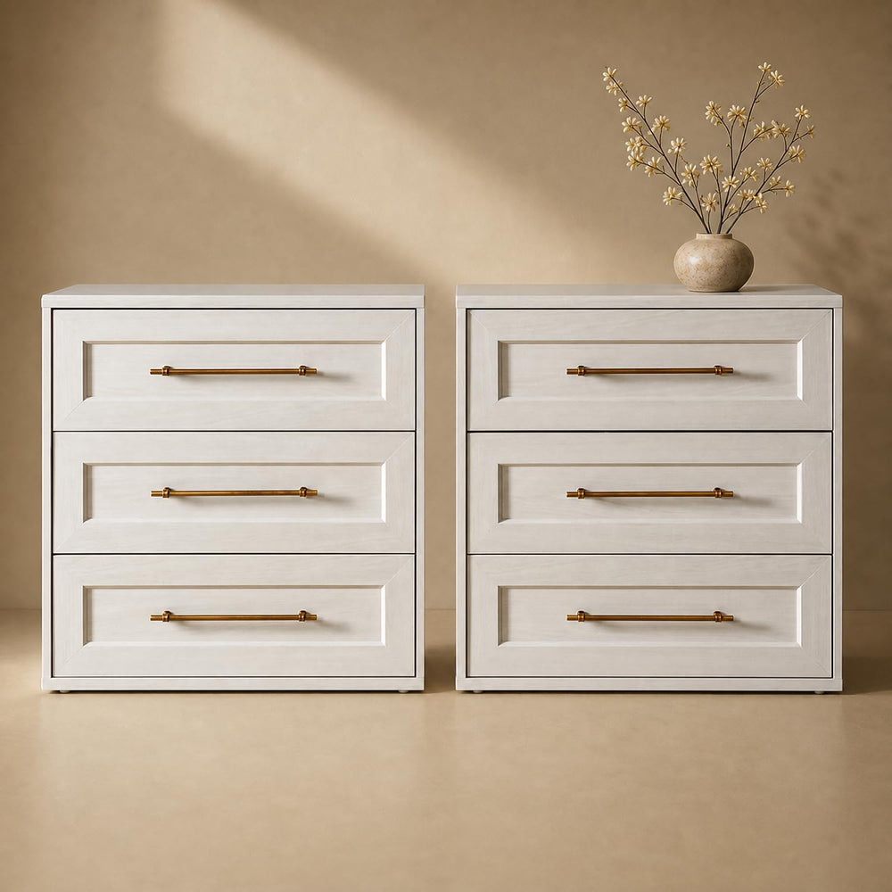mopio Blake Dresser, Night Stand (White Oak, Set of 2)