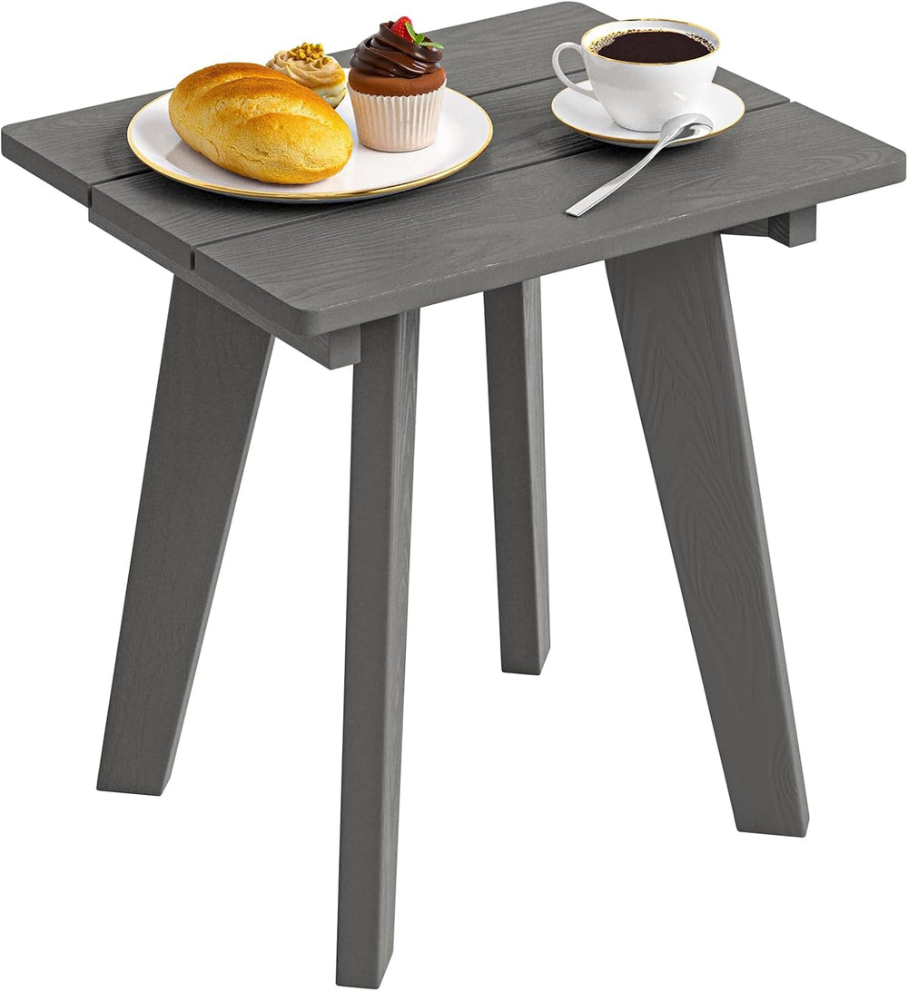 Homejoy HDPE Outdoor Side Table,Small Outdoor Table for Patio, Dark Gray