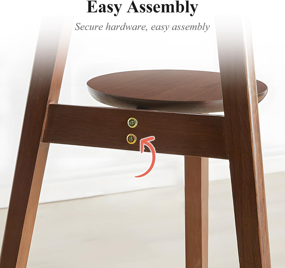 Side Table, 2-Tier Round End Tables Living Room, Mid Century Modern Side Tabl...