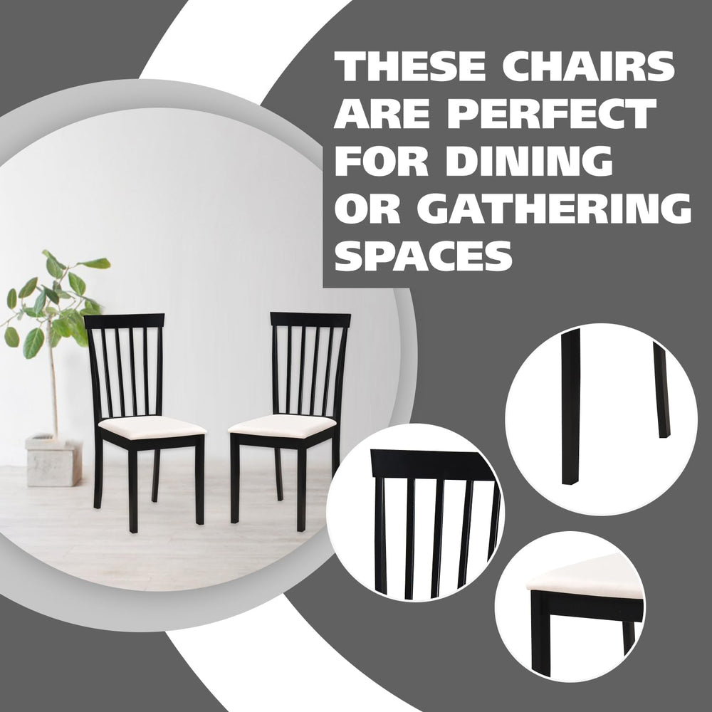 Kings Brand Furniture - Set of 4 Wood Dining Chairs - Upholstered Modern Dini...