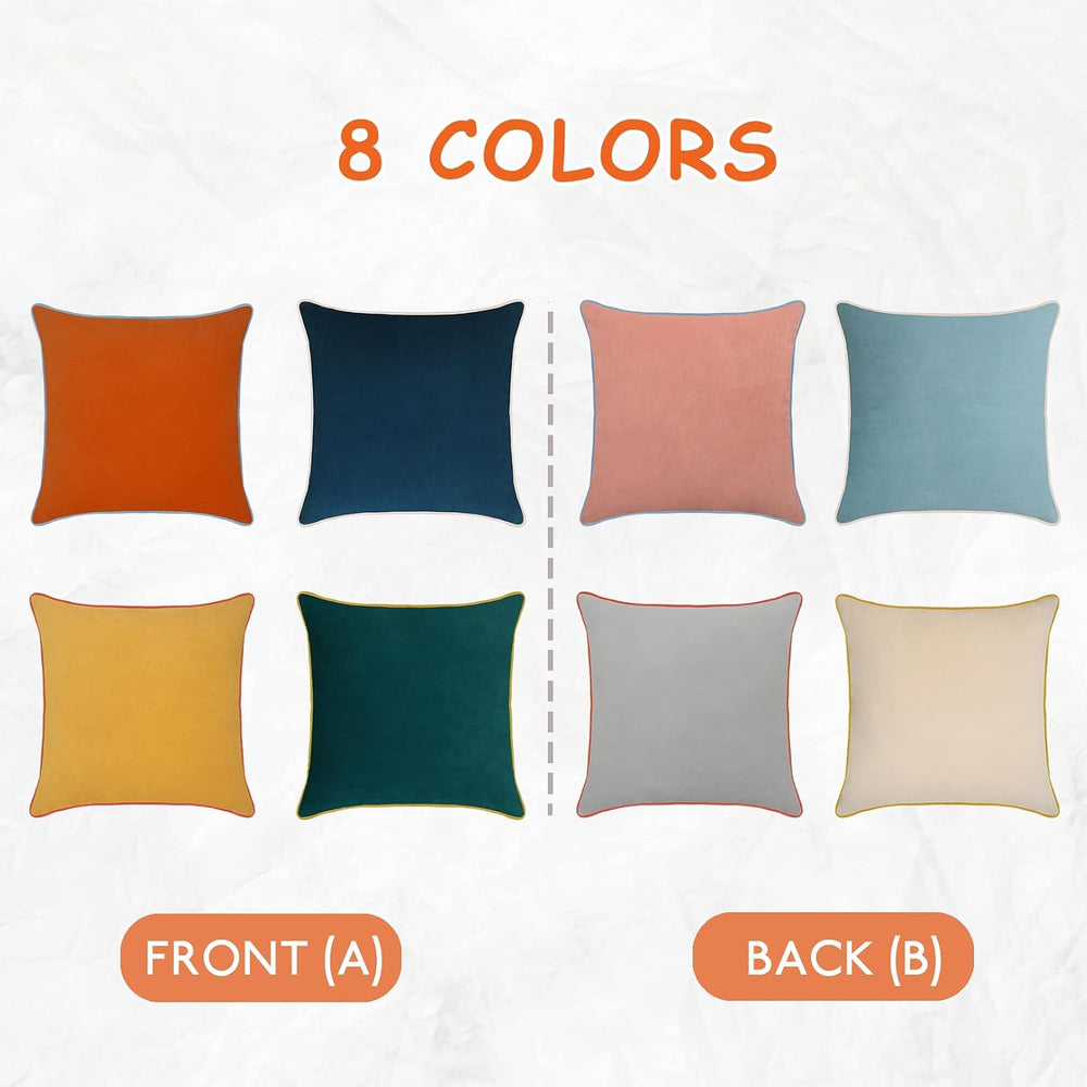 Velvet Throw Pillow Covers 20x20 Inch Set of 4 Decorative Velour Pillowcases ...
