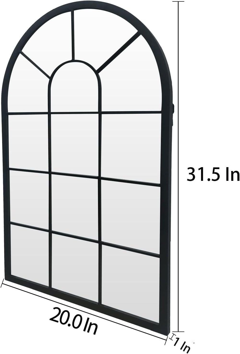 HQiJun Black Arched Window Mirror, Farmhouse Decorative Wall Mirrors for Livi...