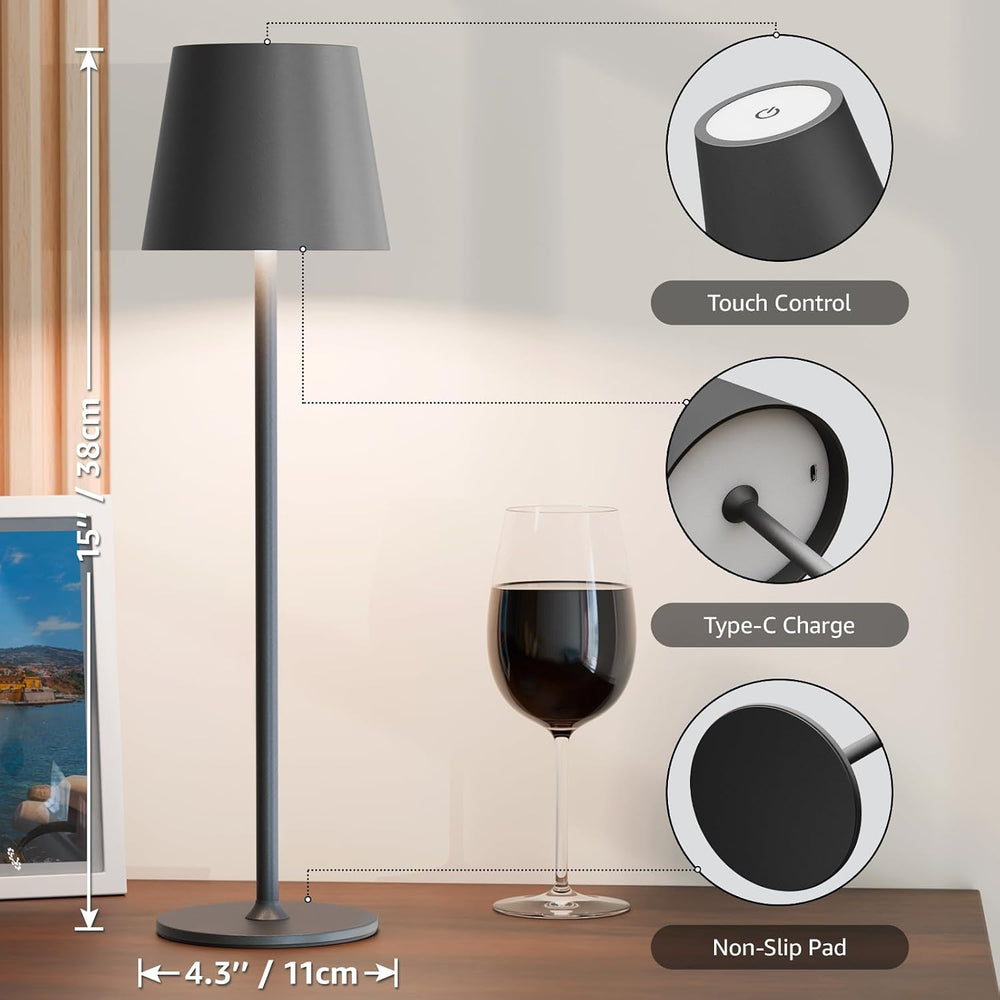 uuffoo 3 Pack Cordless Table Lamp Rechargeable 5000mAH Battery Operated Light...