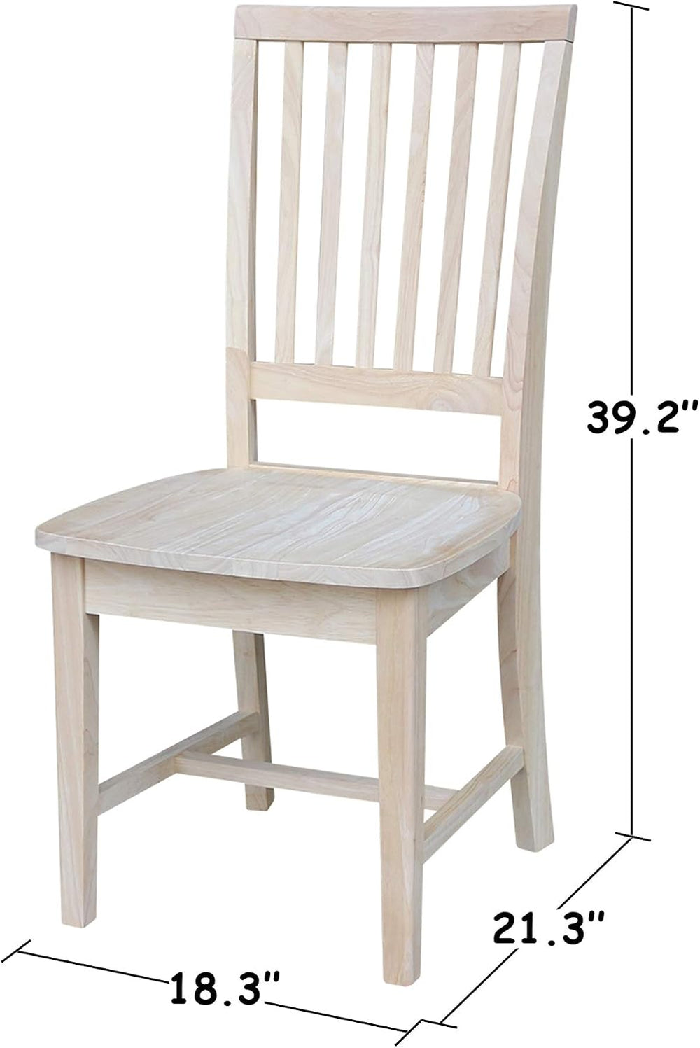 IC International Concepts Mission Armless Solid Wood Chairs, Unfinished