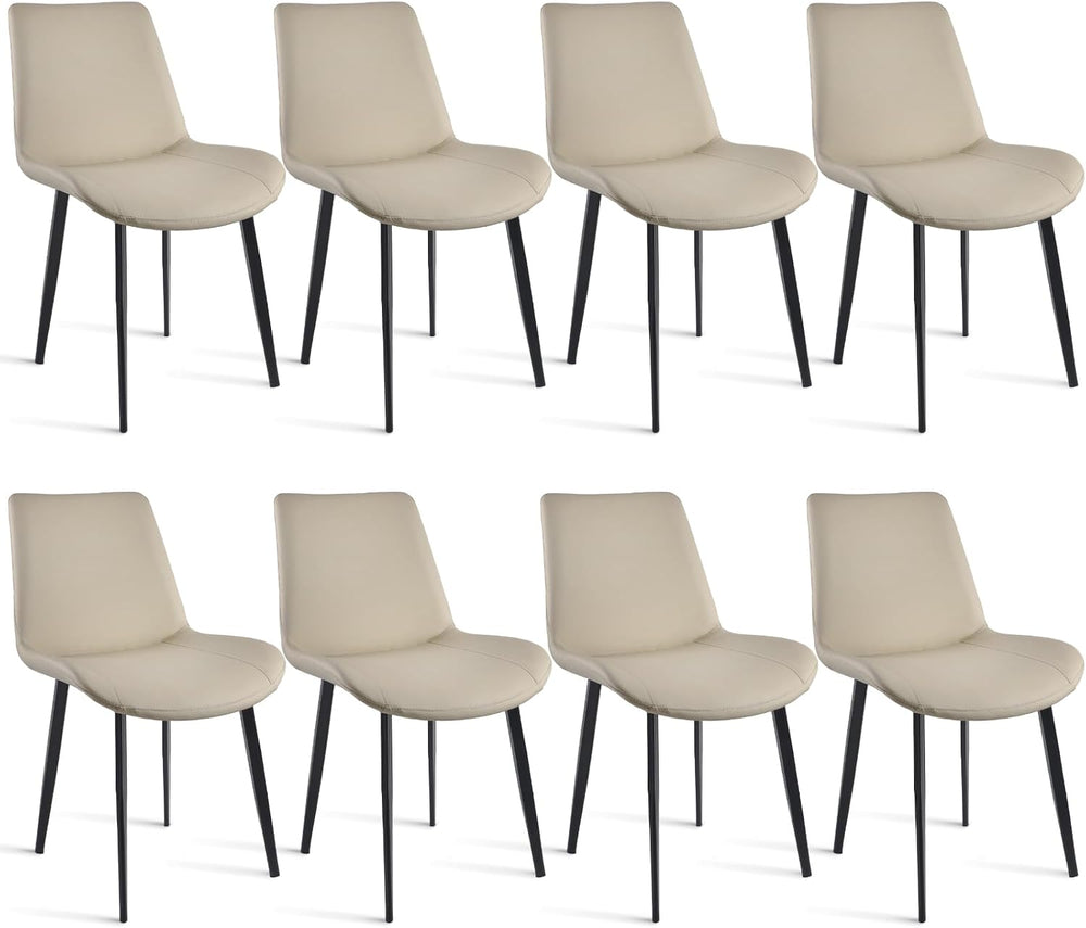 Dining Chairs, Modern PU Leather Dining Room Chair with Sturdy Metal Legs, Up...