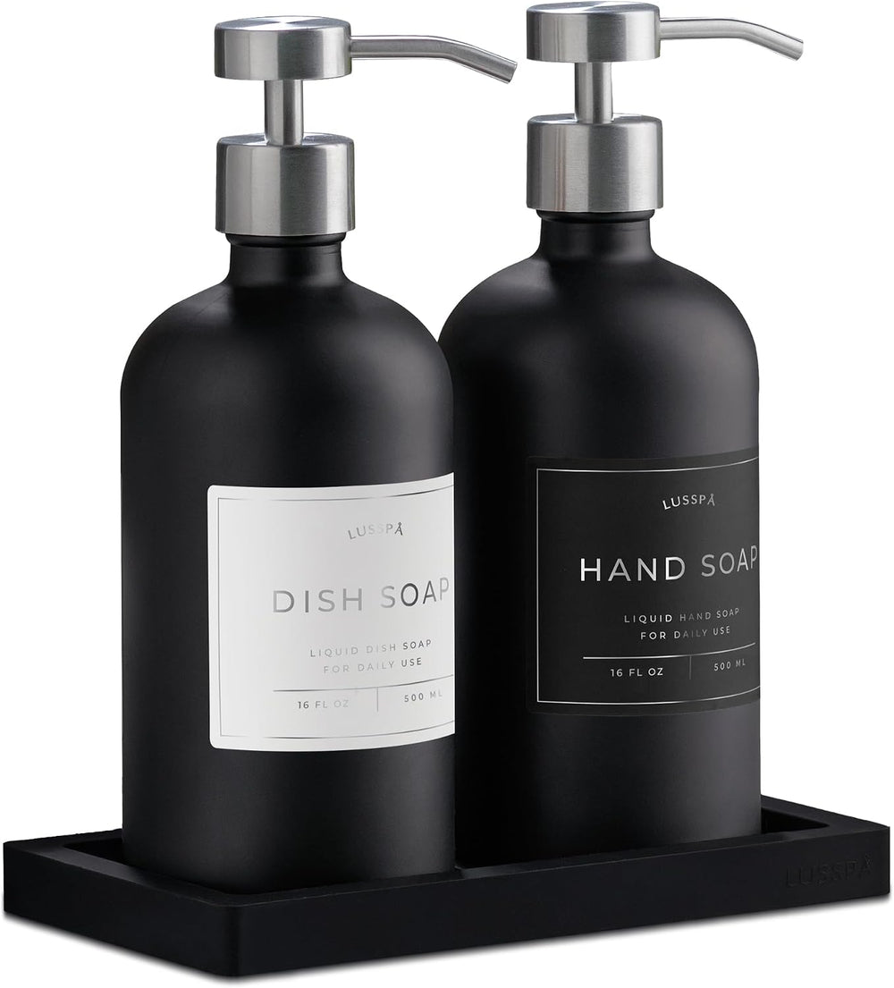 Glass Soap Dispenser Set of 2