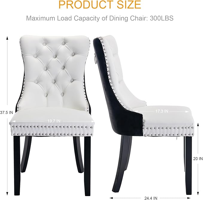 Dining Room Chairs Set of 6, Upholstered Tufted Dining Chairs with High Back,...