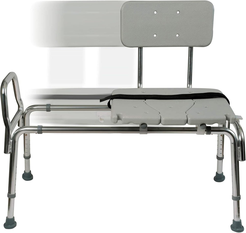 DMI Tub Transfer Bench and Shower Chair with Non Slip Aluminum Body, FSA Elig...