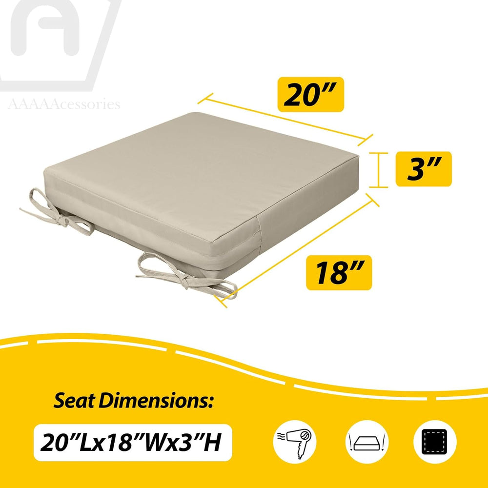 AAAAAcessories Outdoor Chair Cushions, 20 x 18 x 3 inches, Set of 2